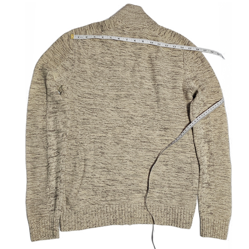 Guess Beige Marbled Zip Up Mock Neck Sweater Men - Picture 15 of 15
